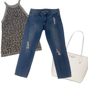 Michael Kors Distressed Cropped Skinny Jeans